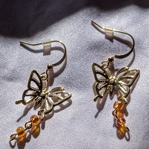 Gold Butterfly Earrings